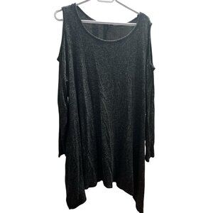 George Dark Grey Open Shoulder Tunic Style Top - Size 2X